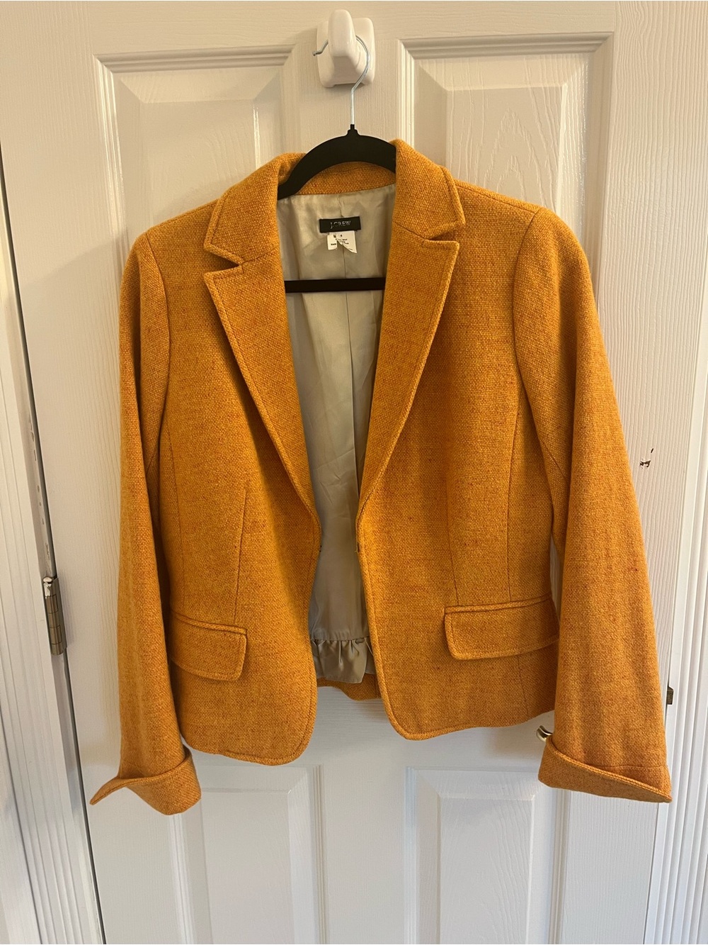 J. Crew Women's Mustard Yellow Wool Tailored Blazer